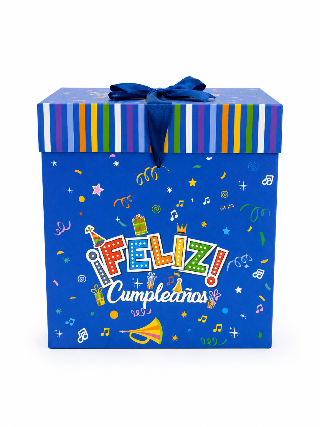 CAJA DE REGALO FELIZ CUMPLEAÑOS AZUL JUMBO