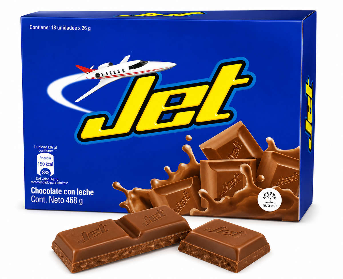 JET CHOCOLATE CON LECHE 18 UNIDADES