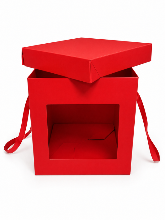 CAJITA DE REGALO VISIBLE ROJA