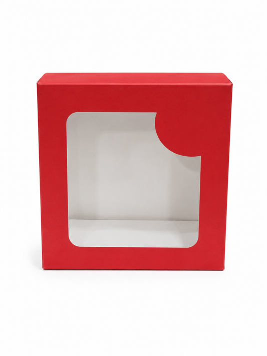CAJITA DE REGALO CON VENTANA ROJA