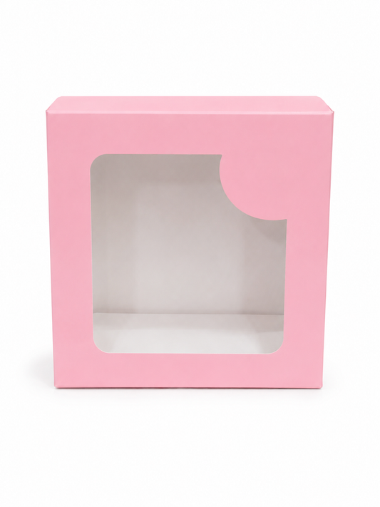 CAJITA DE REGALO CON VENTANA ROSADA