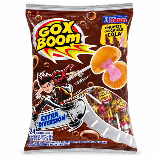 GOX BOOM CHUPETE CON CHICLE COLAS